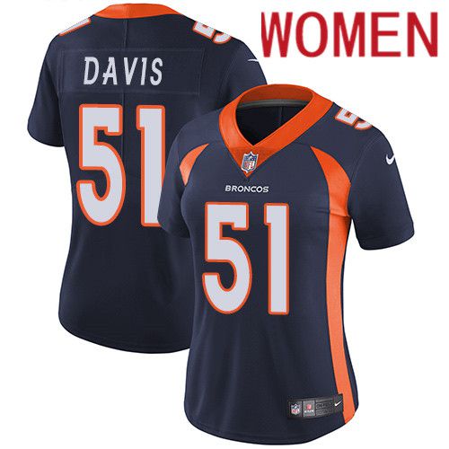 Women Denver Broncos #51 Todd Davis Navy Blue Nike Vapor Limited NFL Jersey